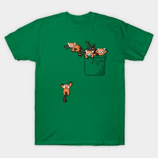 Pocket Red Panda Bears T-Shirt